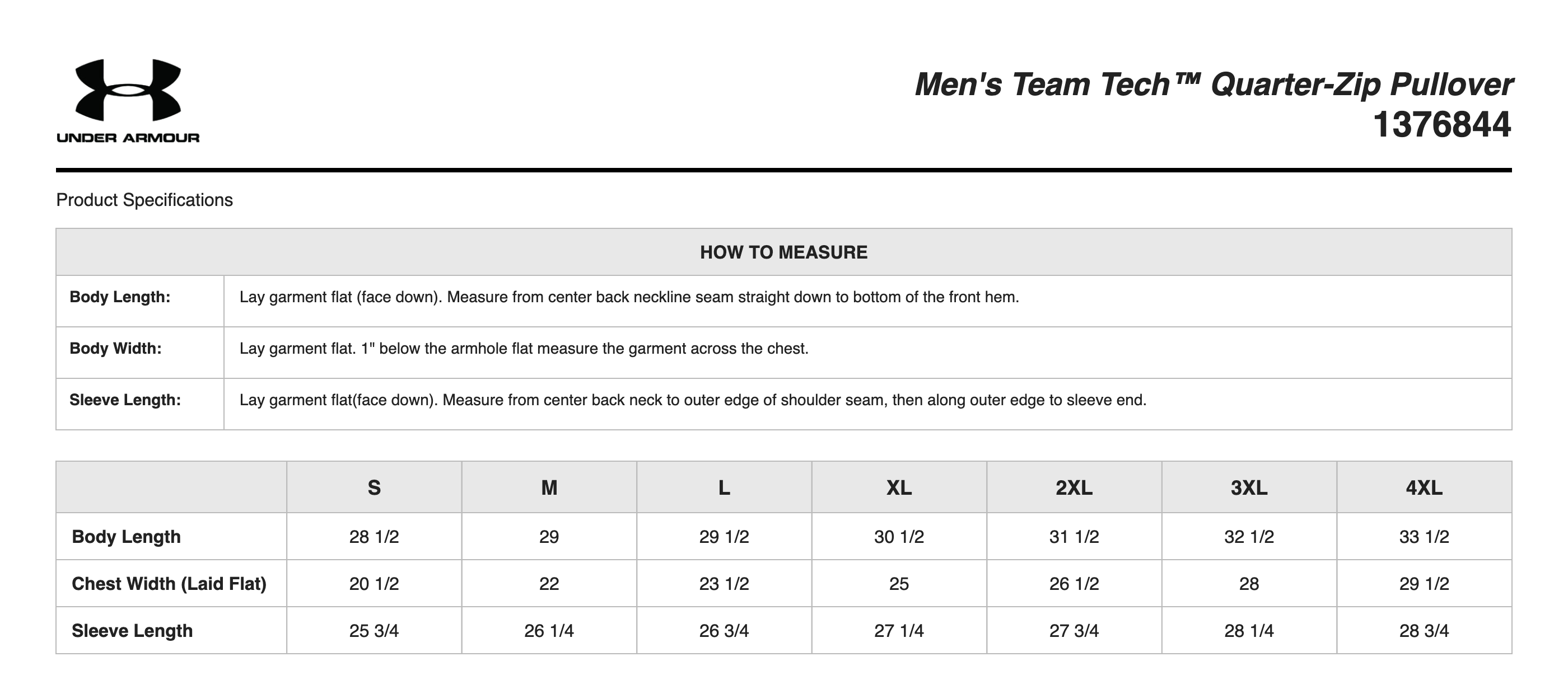 Sizing Chart