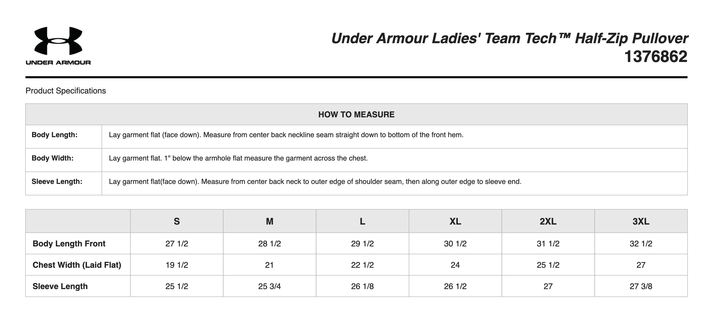 Sizing Chart