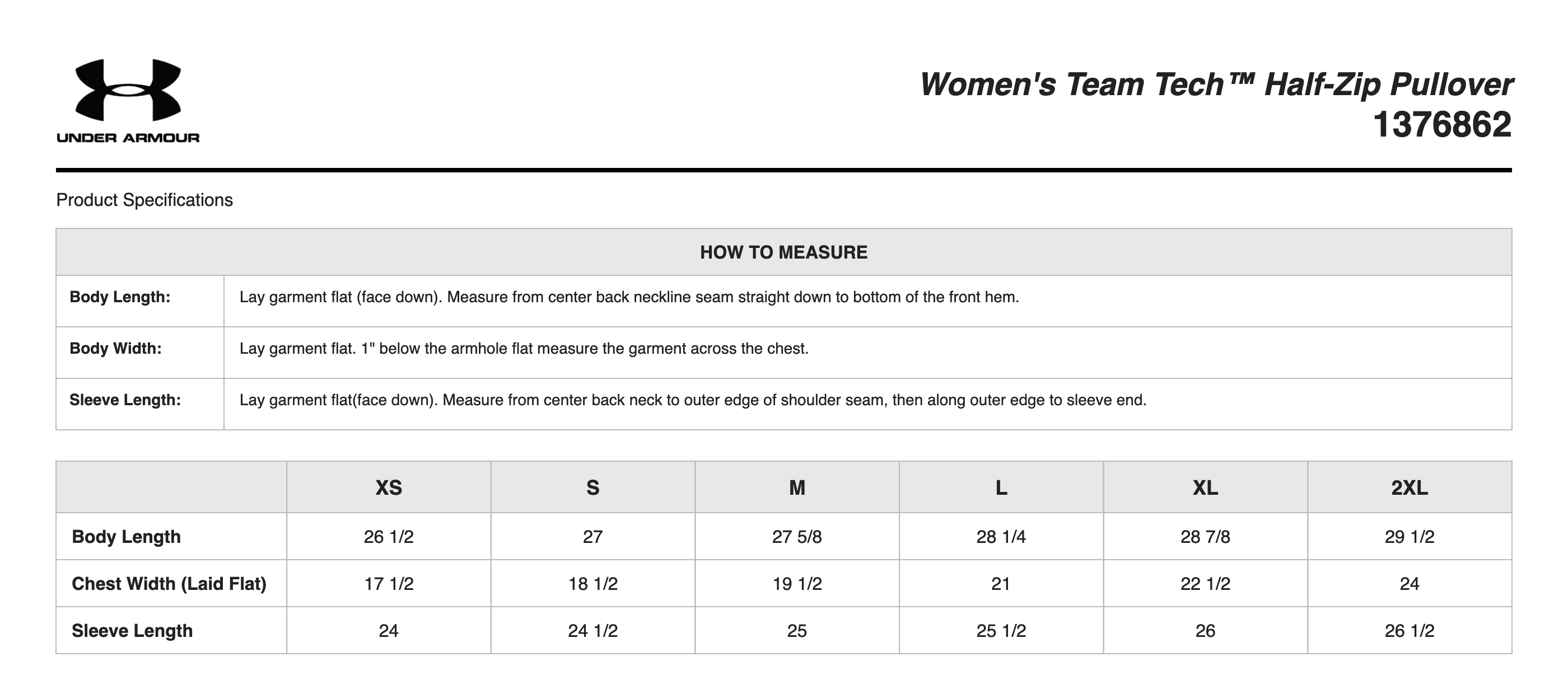 Sizing Chart