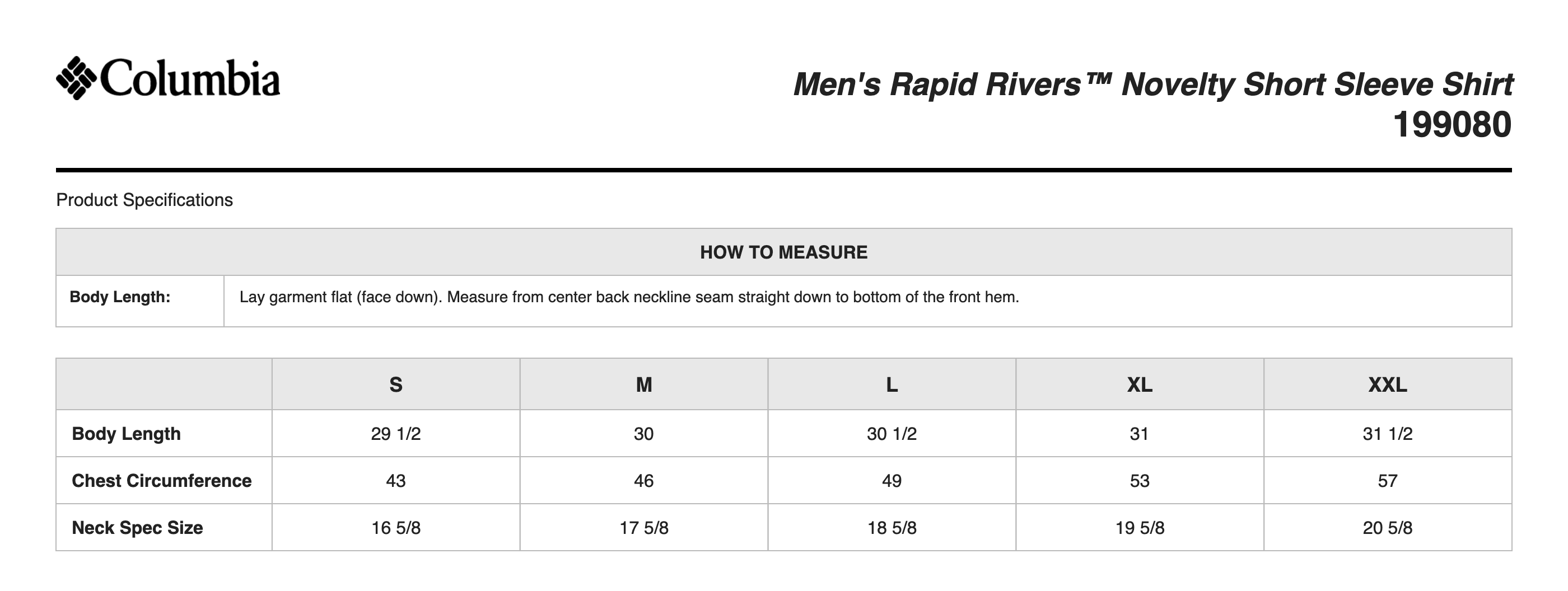 Sizing Chart