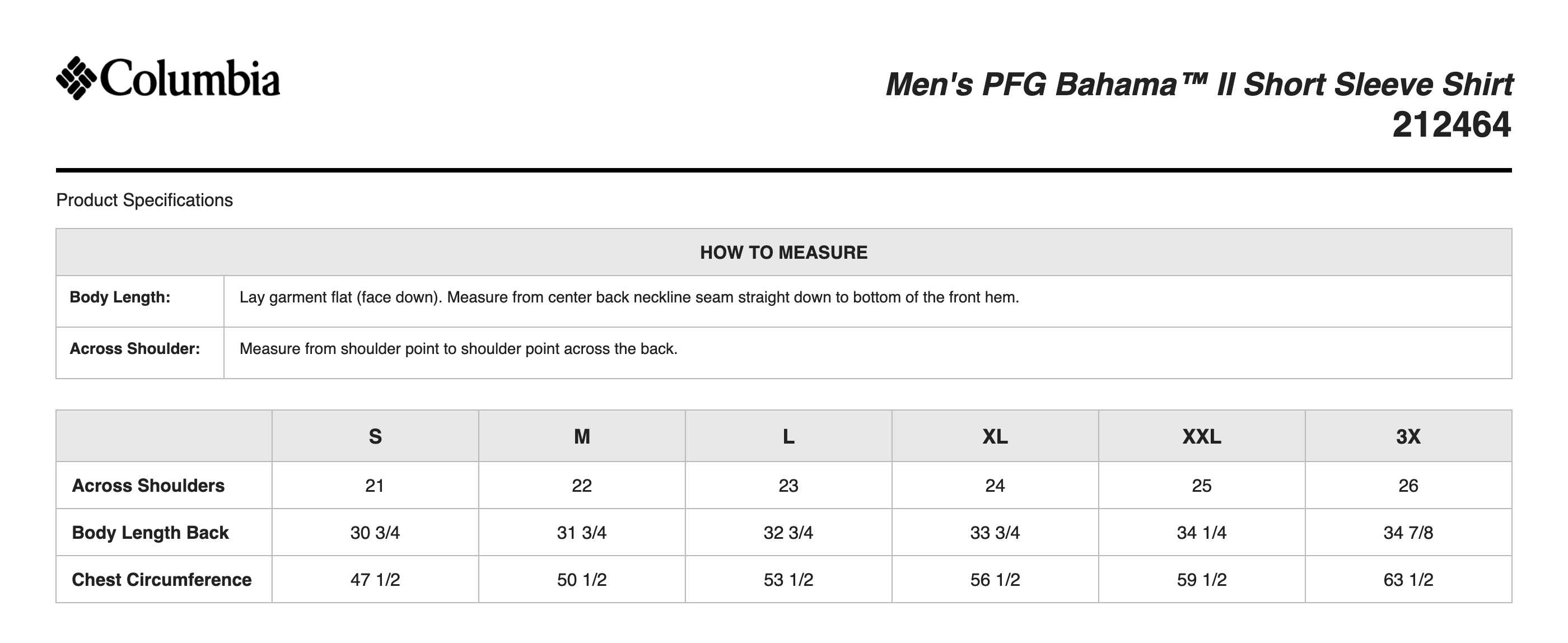 Sizing Chart