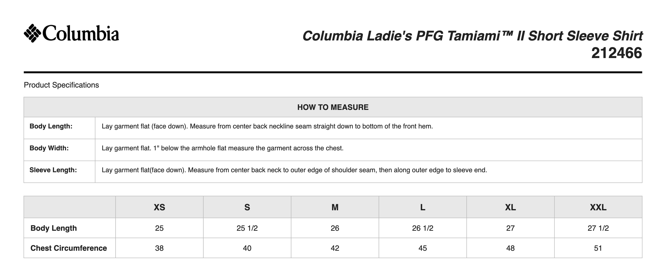 Sizing Chart