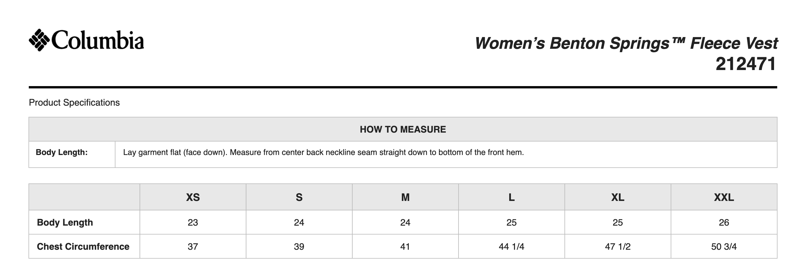Sizing Chart