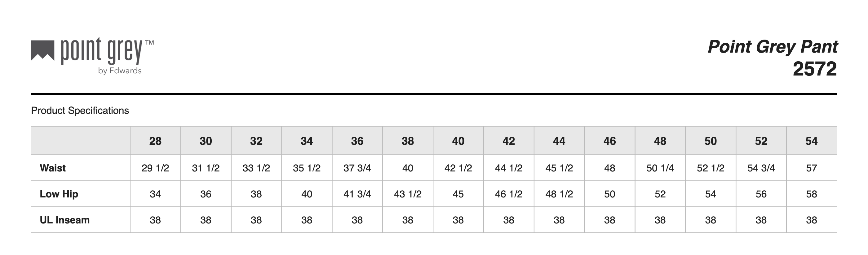 Sizing Chart