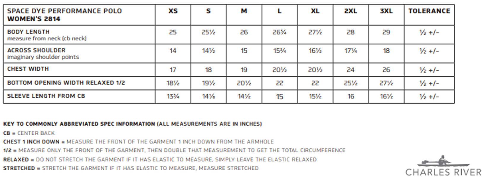 Sizing Chart