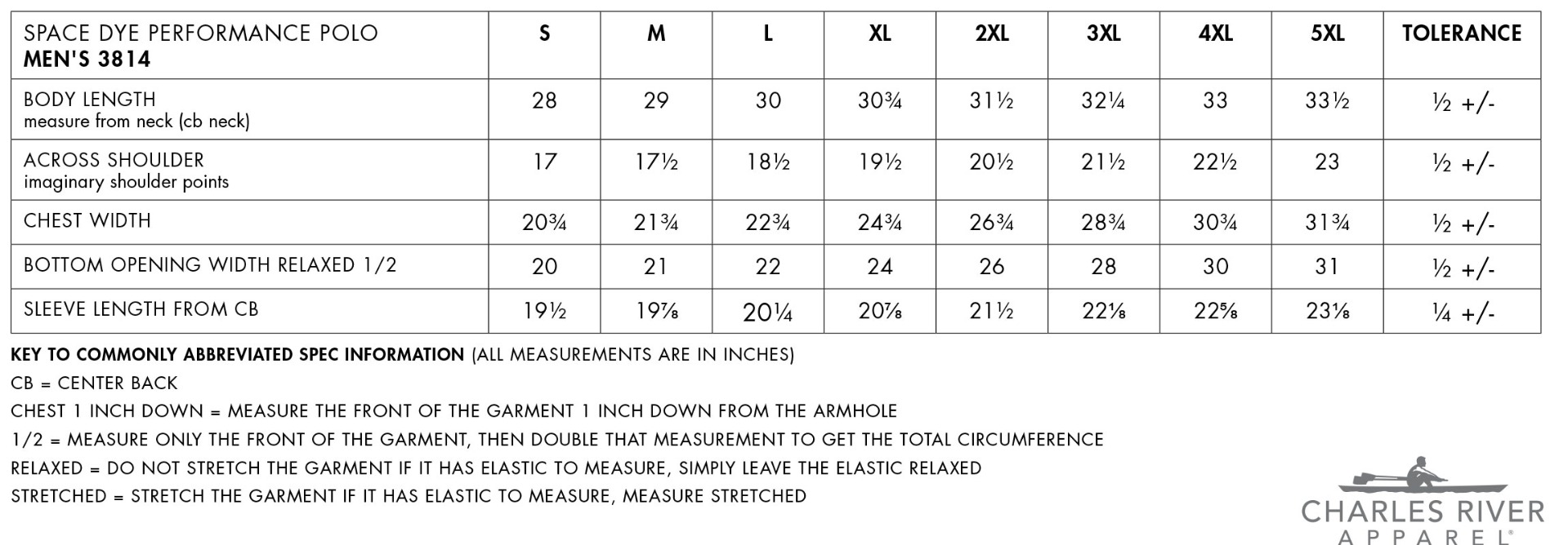 Sizing Chart