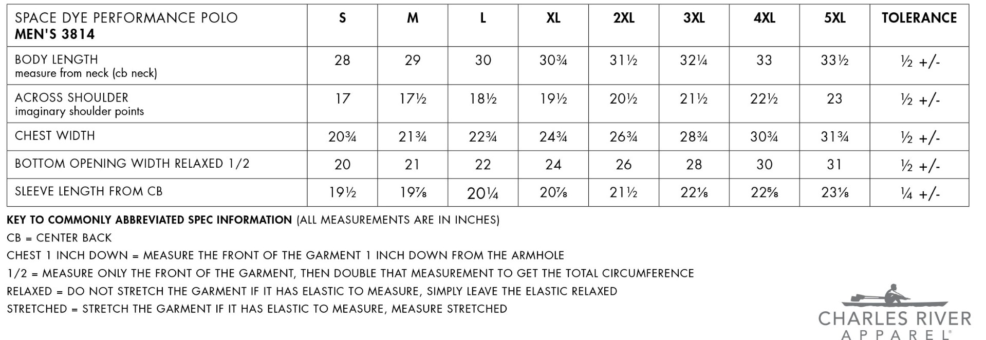 Sizing Chart