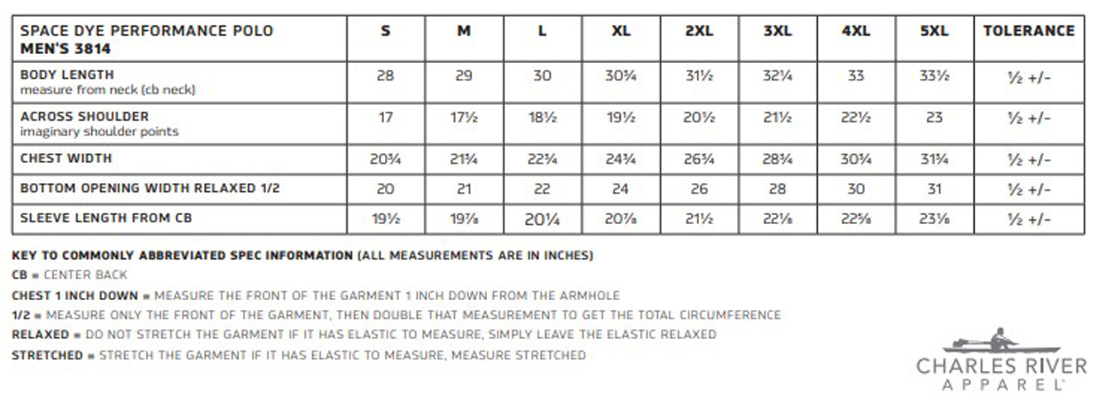 Sizing Chart