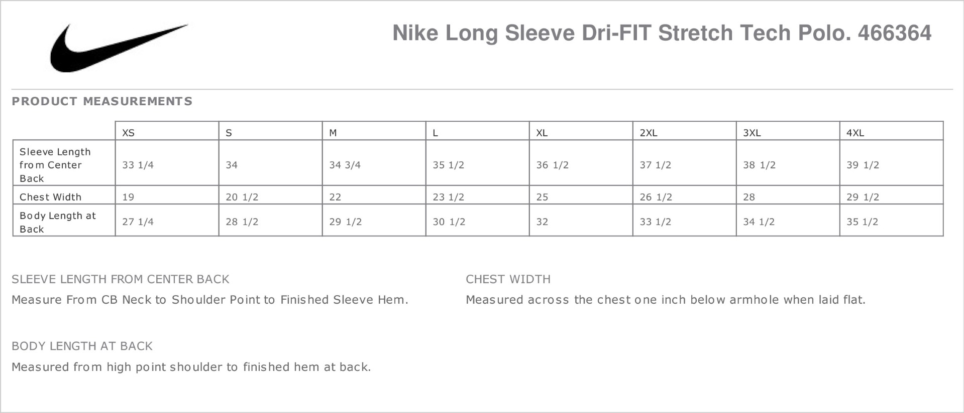 Sizing Chart