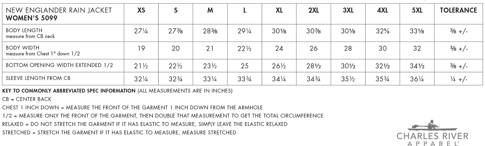 Sizing Chart