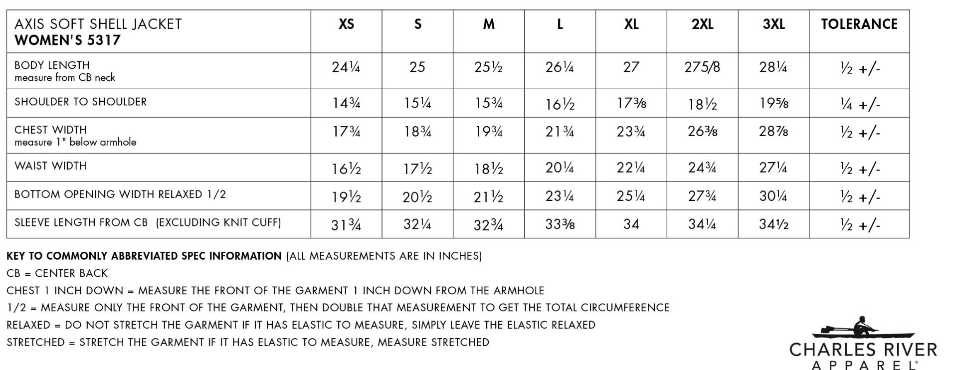 Sizing Chart