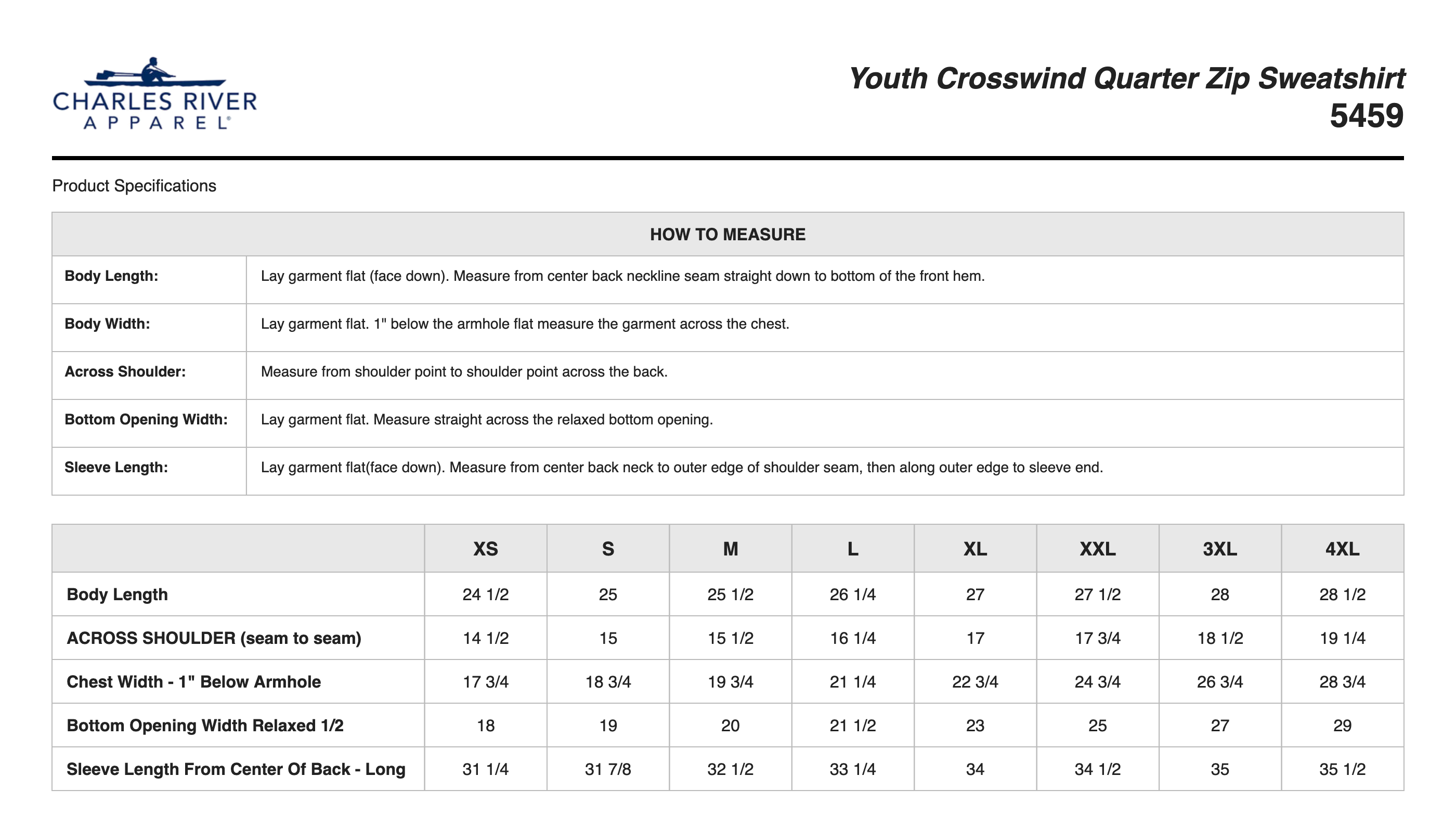Sizing Chart