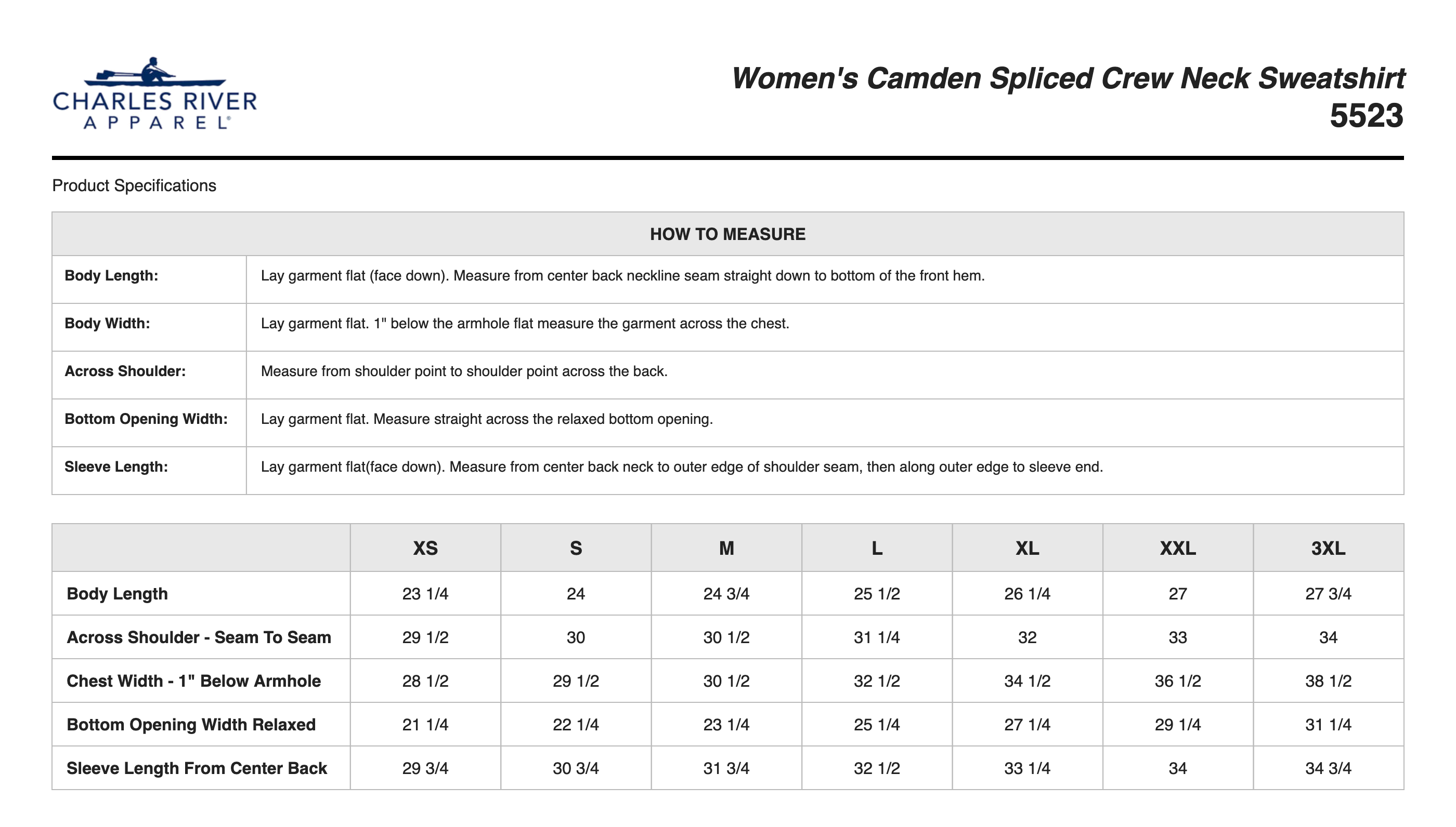 Sizing Chart