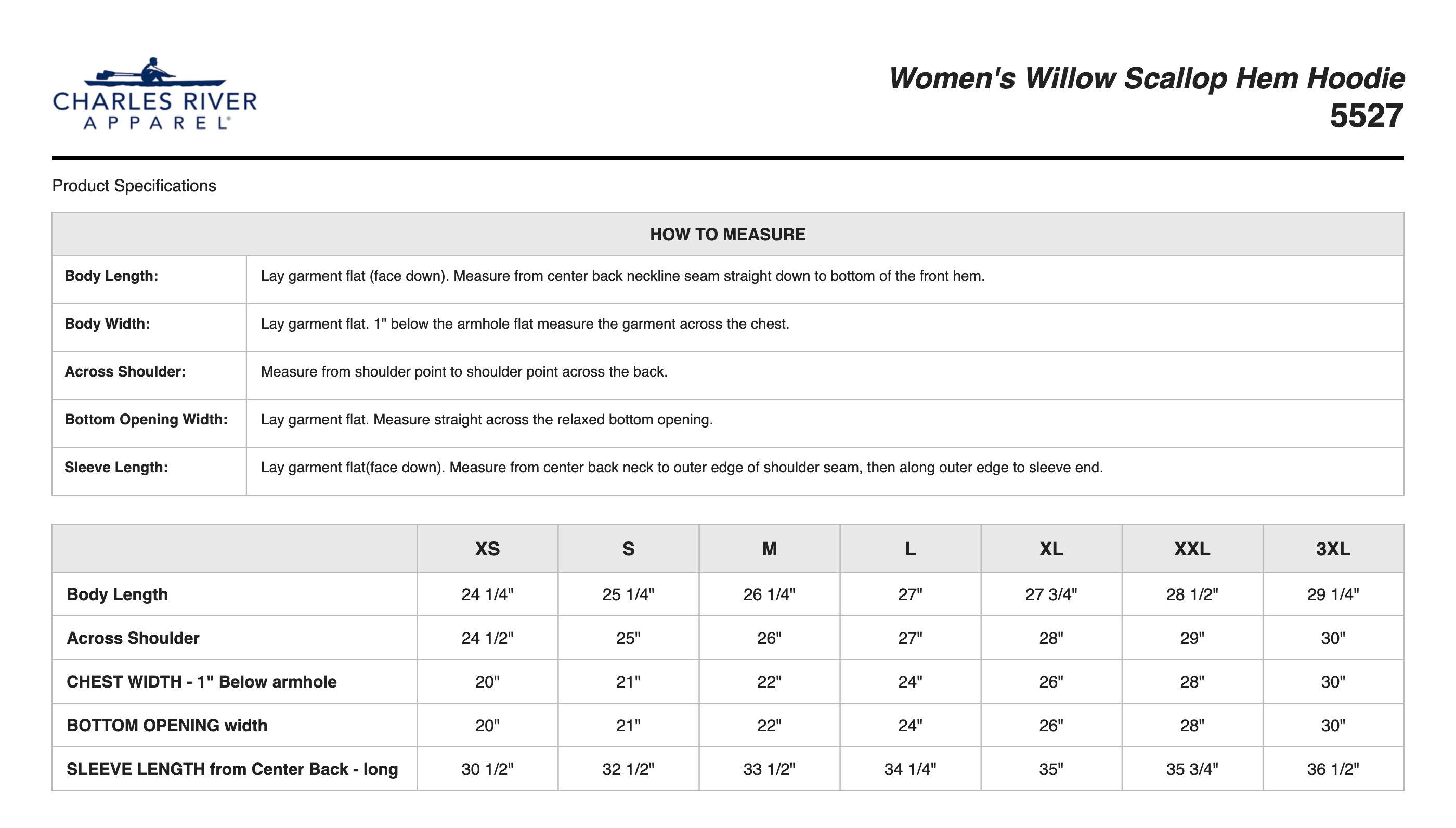 Sizing Chart
