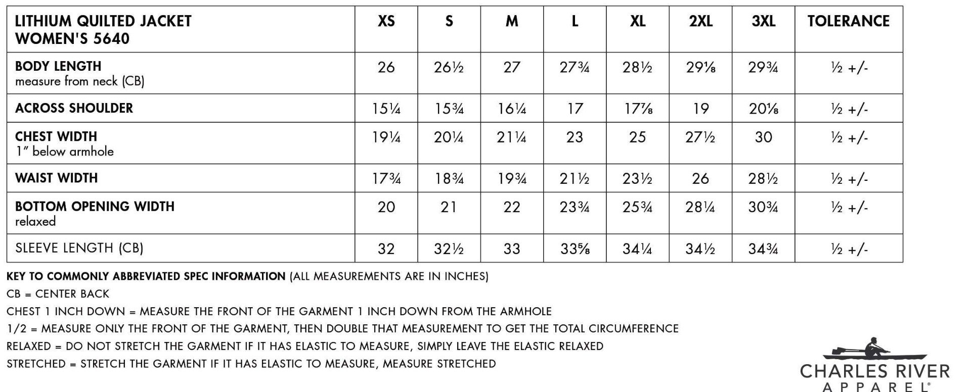Sizing Chart
