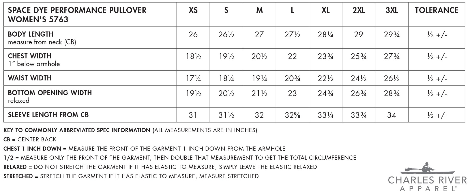 Sizing Chart
