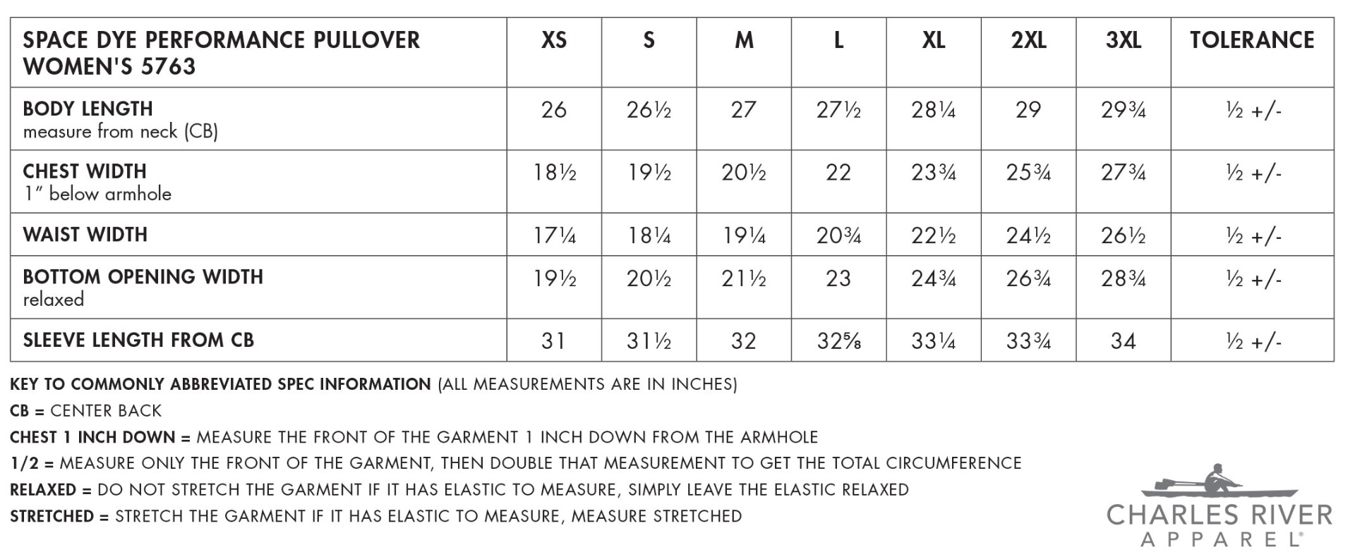 Sizing Chart