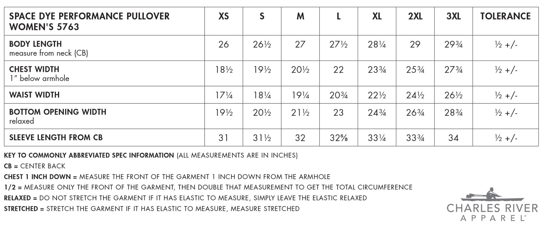 Sizing Chart