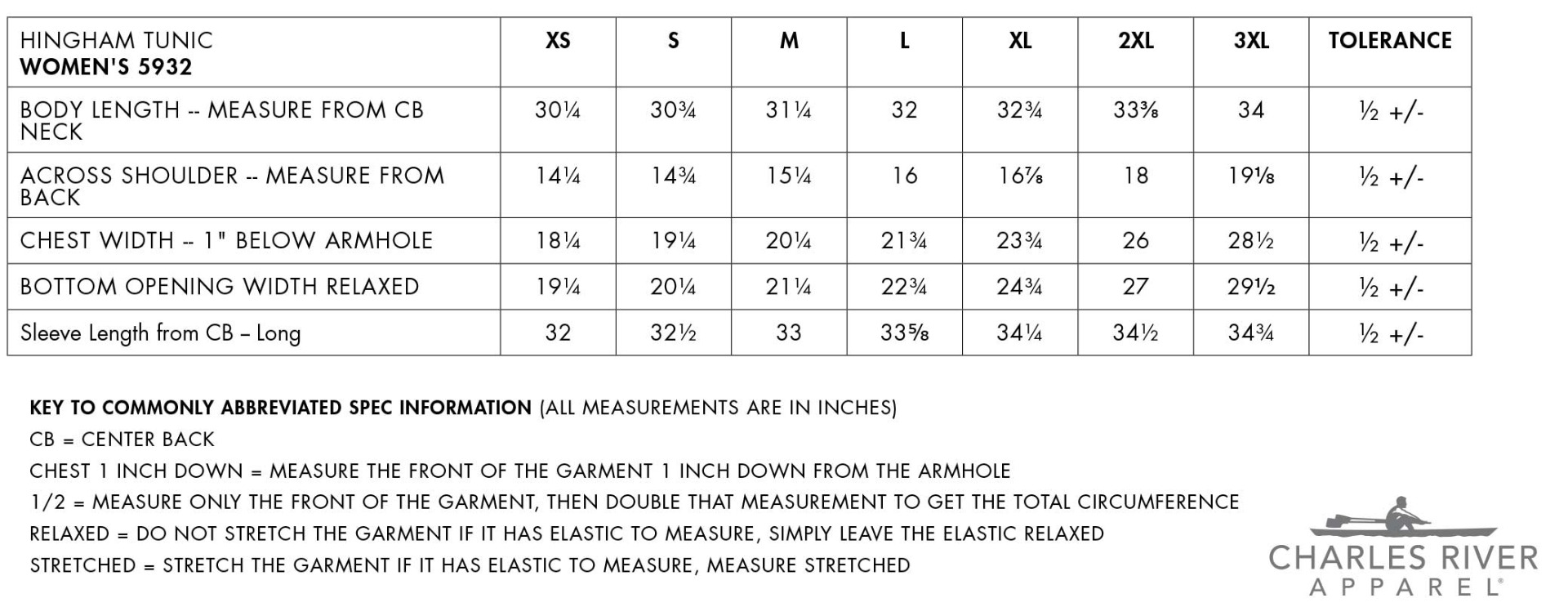 Sizing Chart