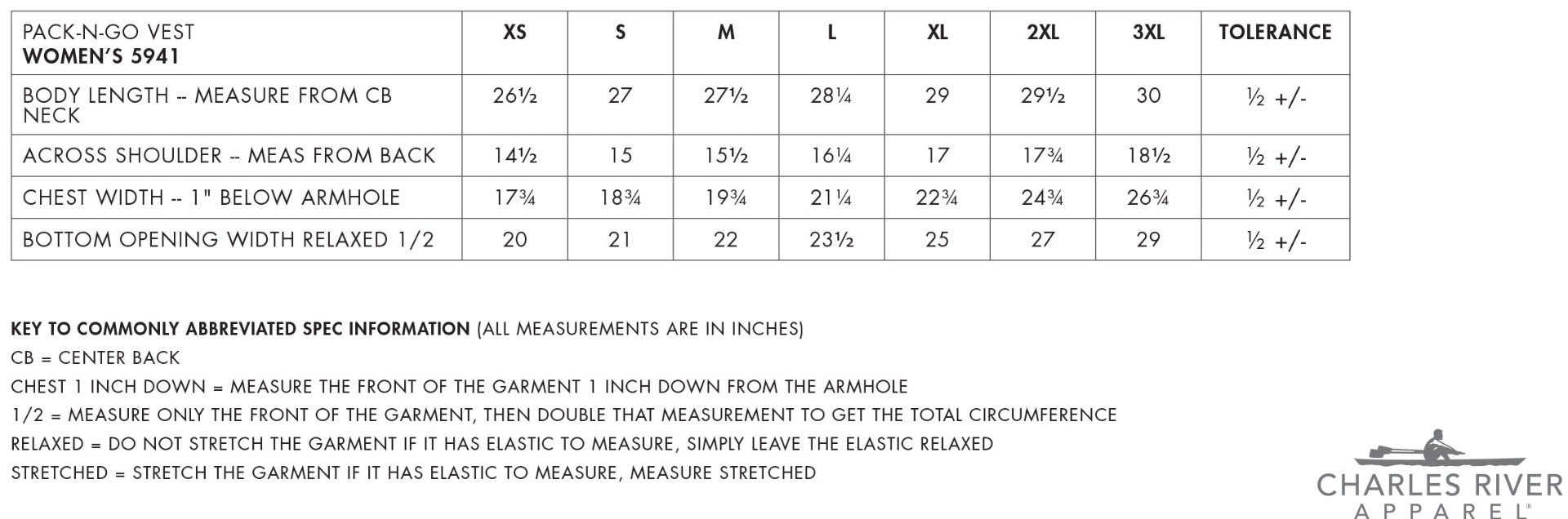 Sizing Chart