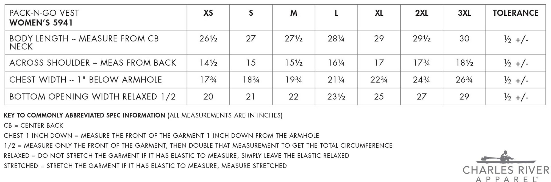Sizing Chart