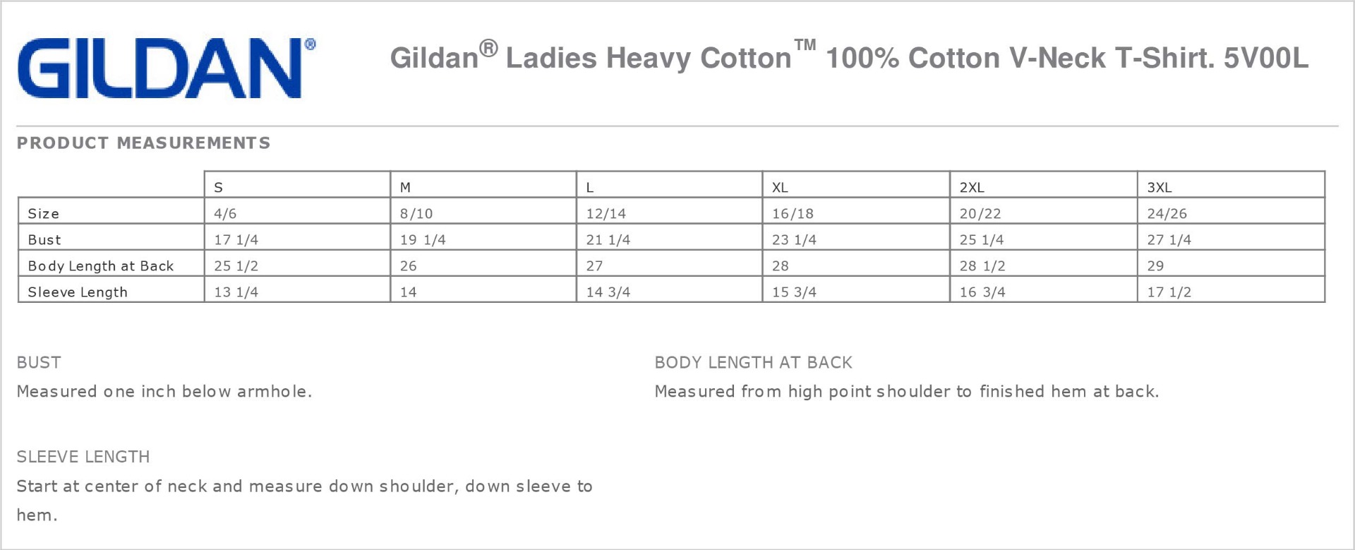 Sizing Chart