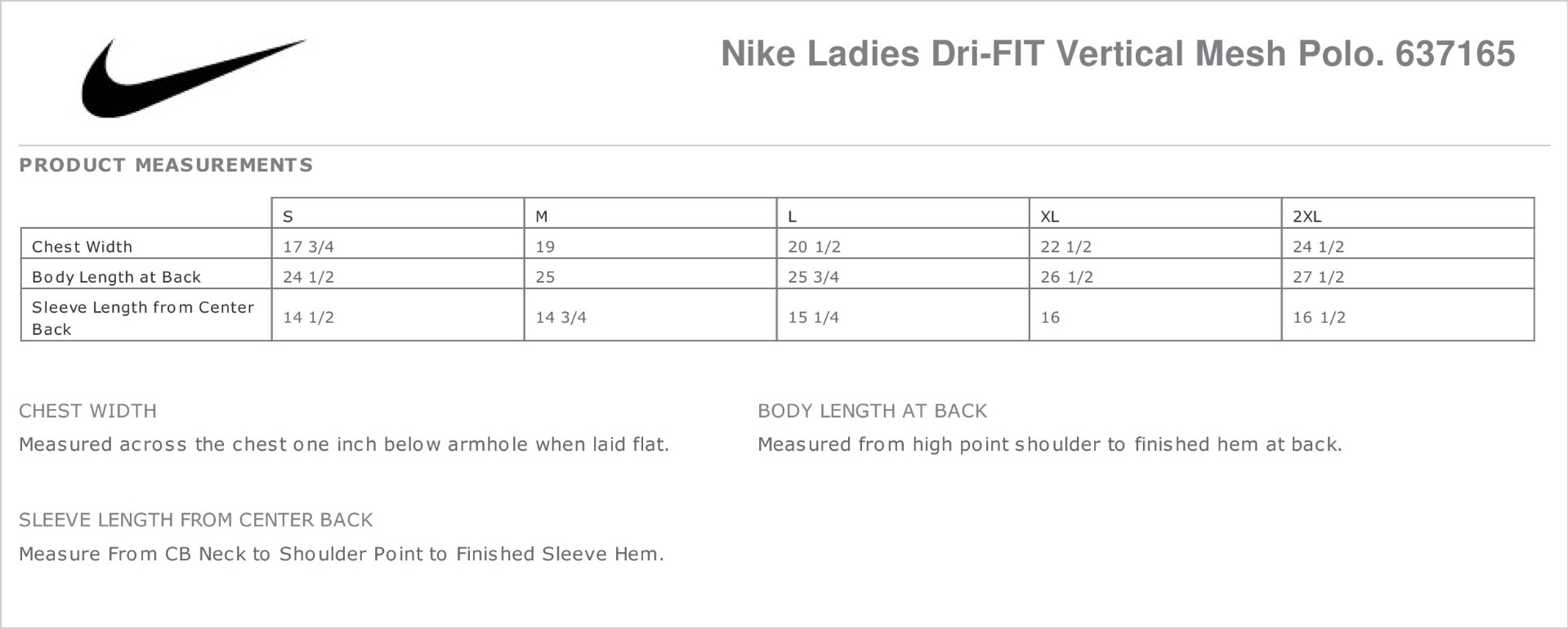 Sizing Chart