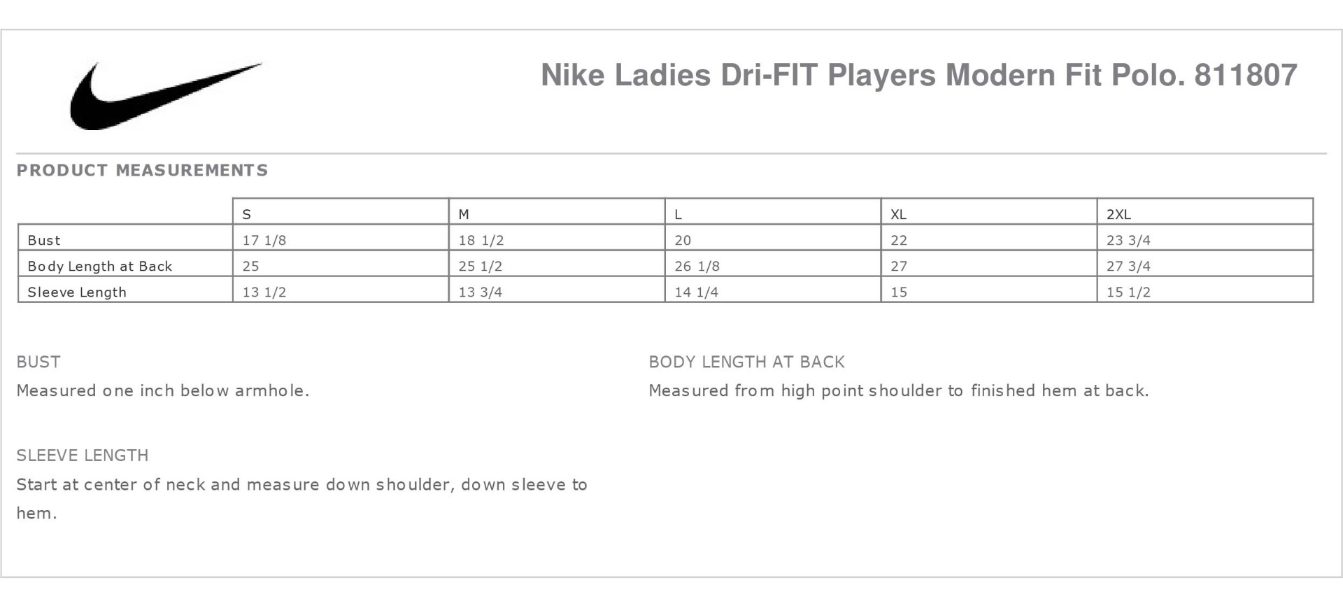 Sizing Chart