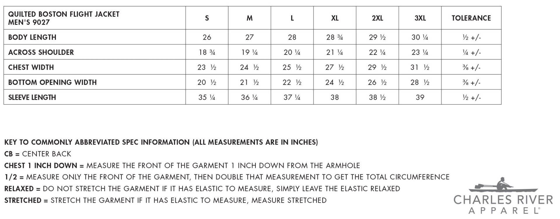 Sizing Chart