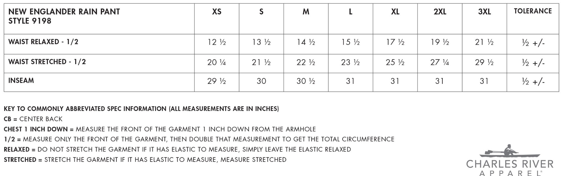 Sizing Chart