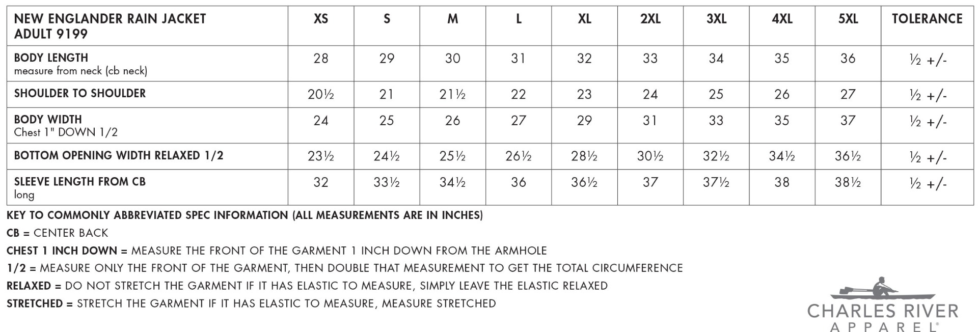 Sizing Chart