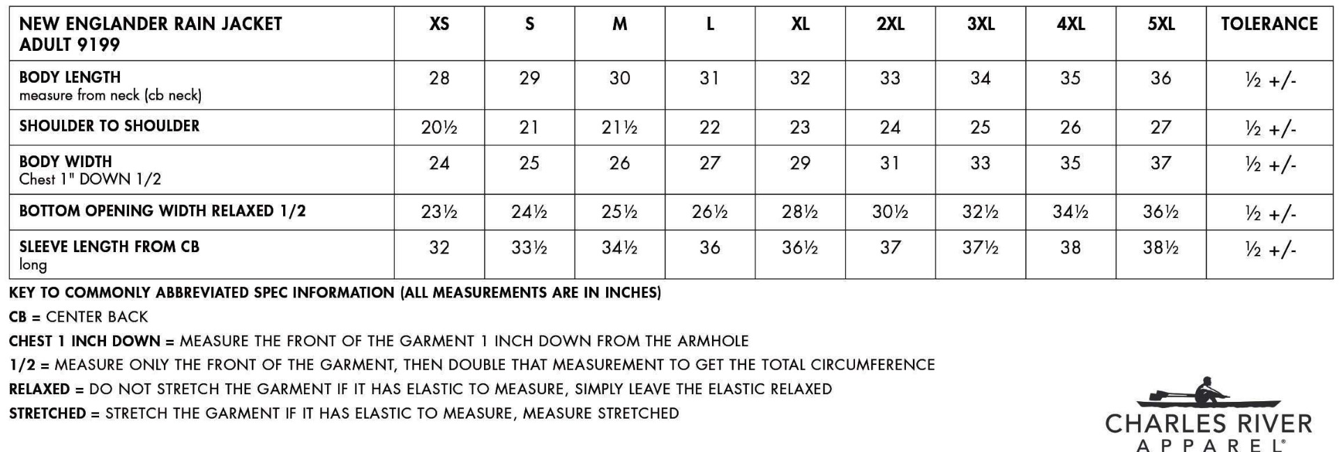 Sizing Chart