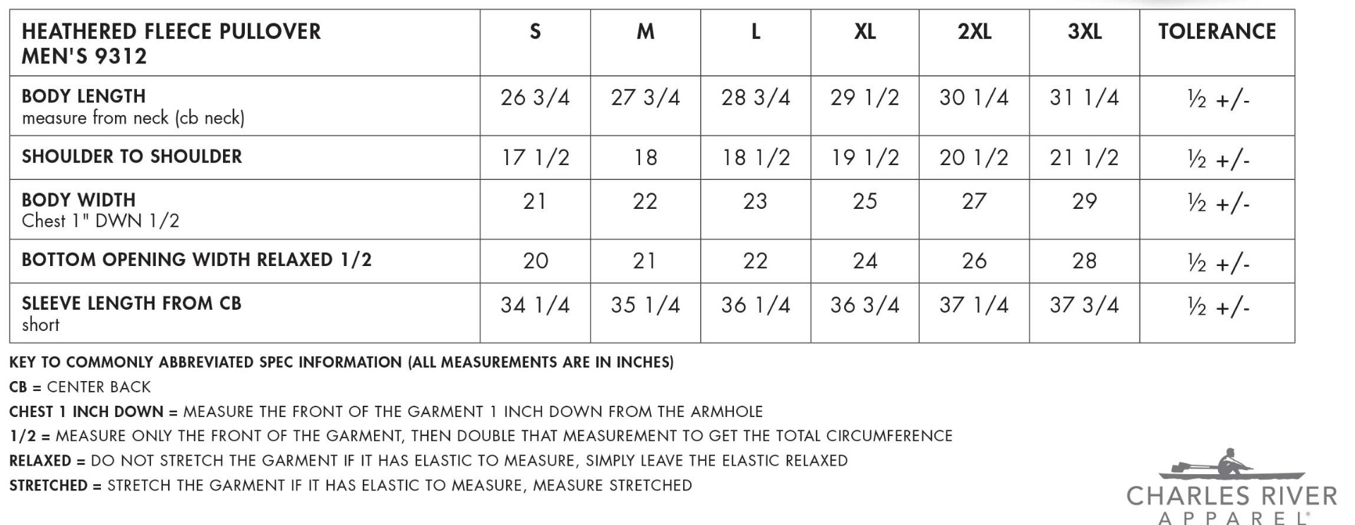 Sizing Chart