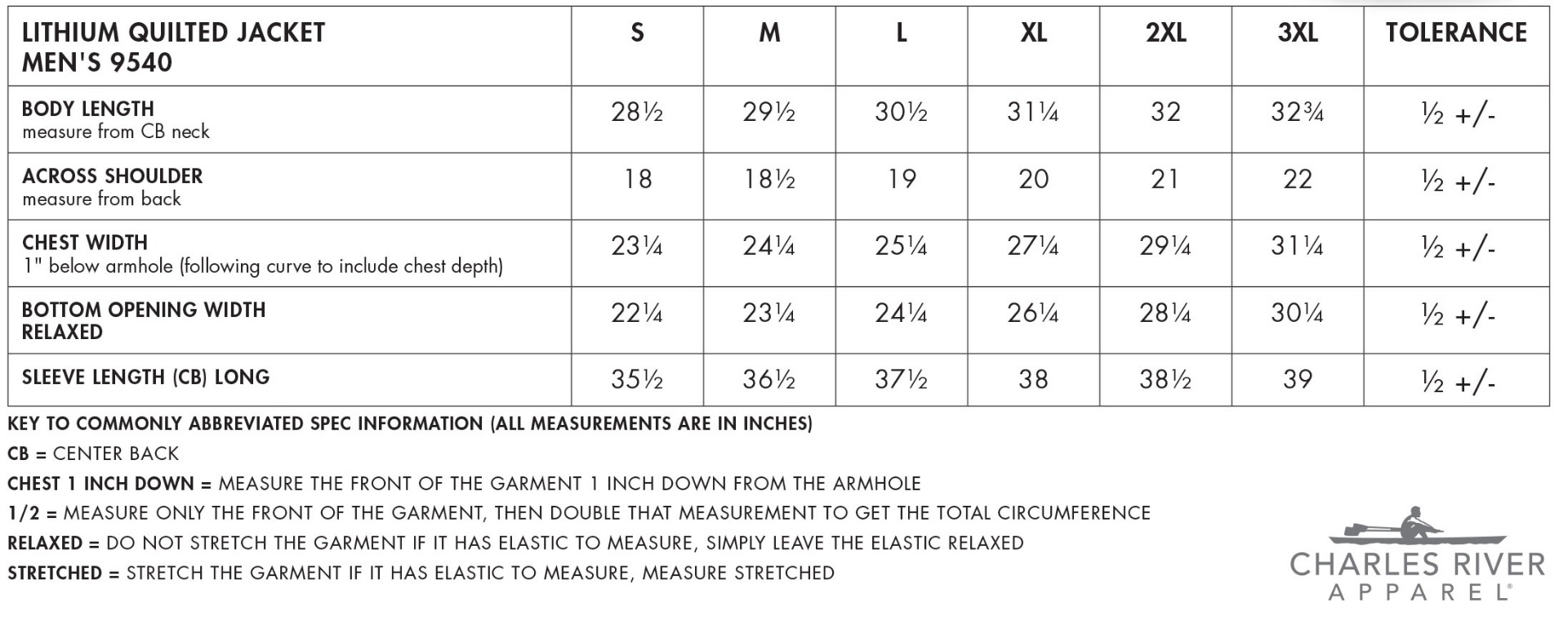 Sizing Chart