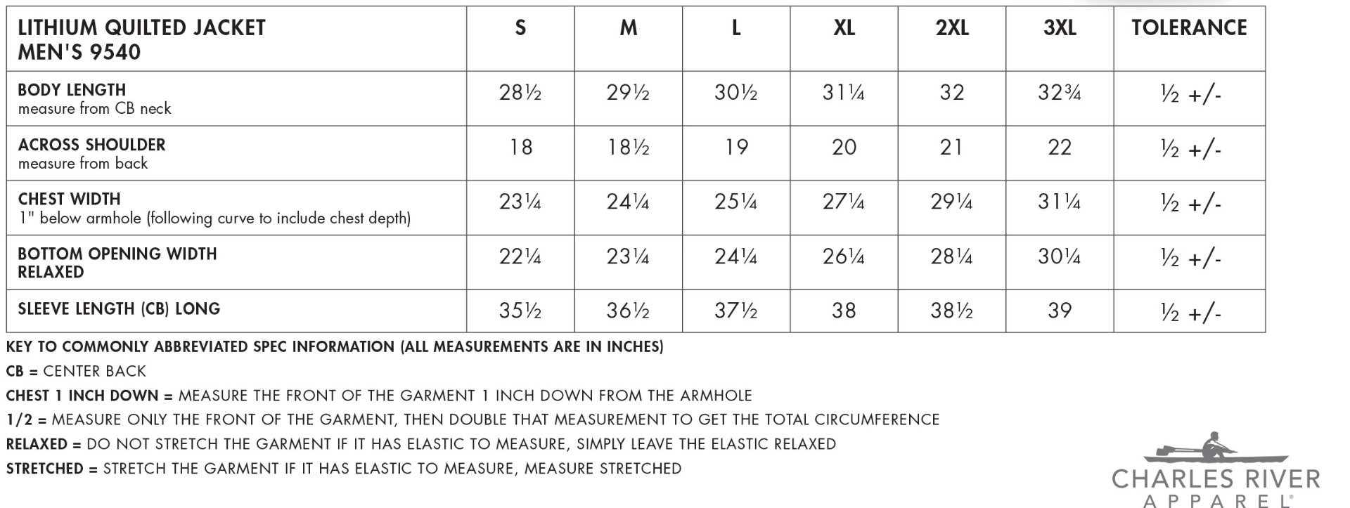 Sizing Chart