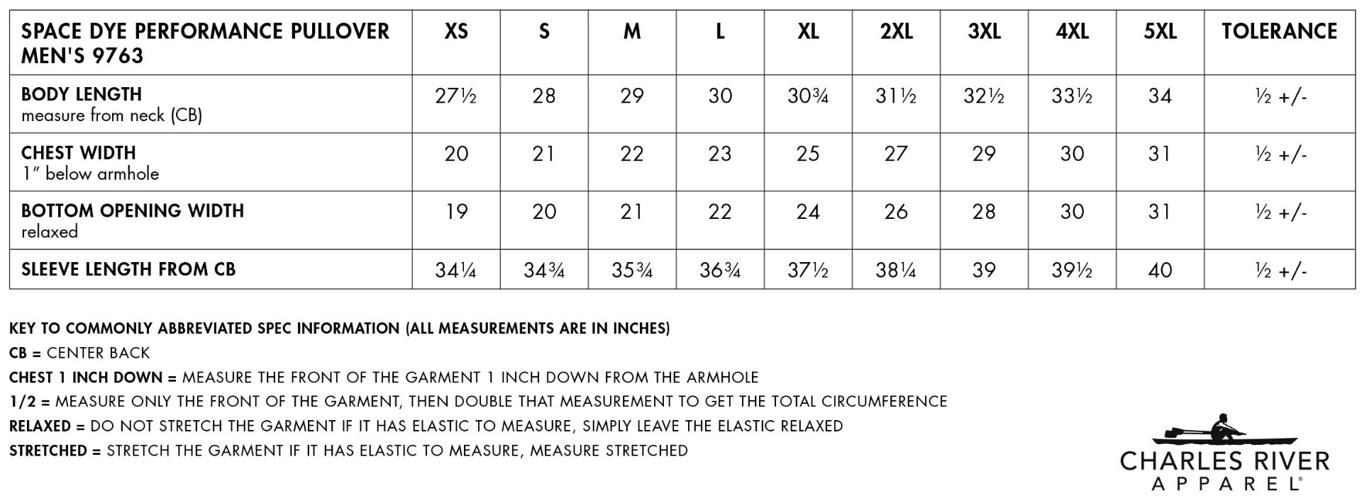 Sizing Chart