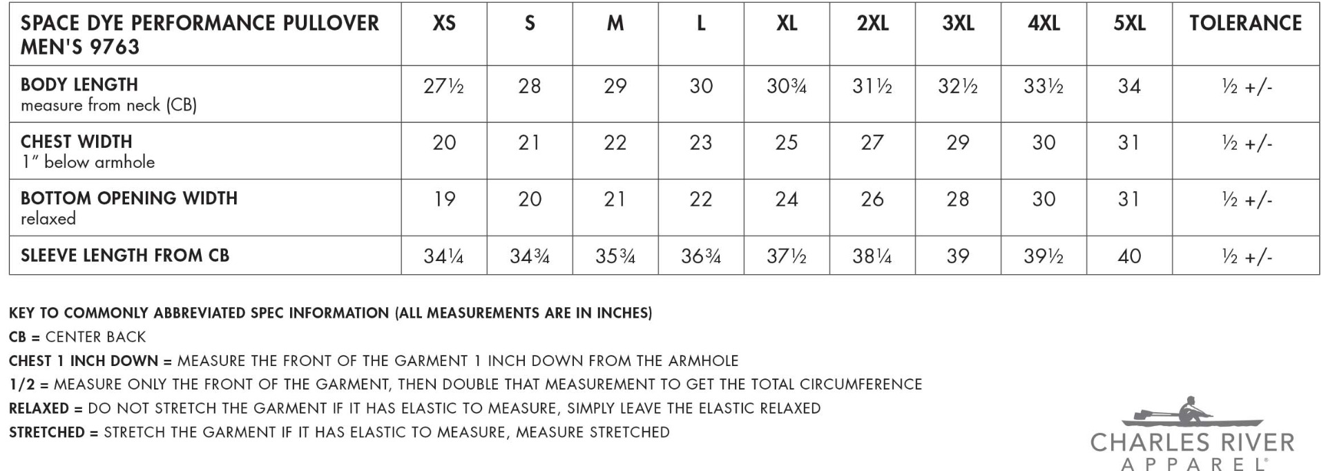 Sizing Chart