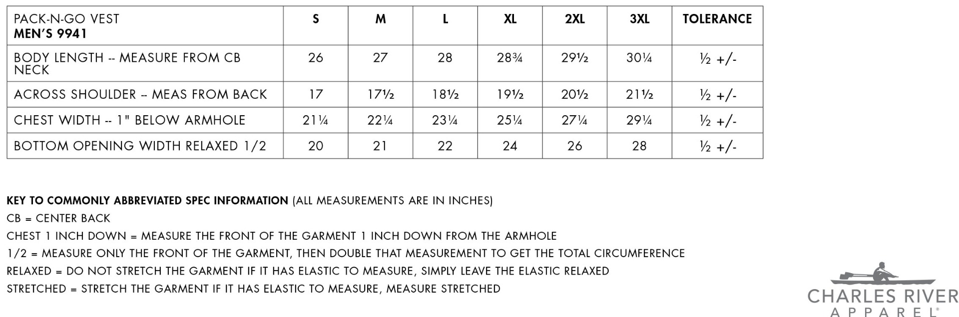 Sizing Chart