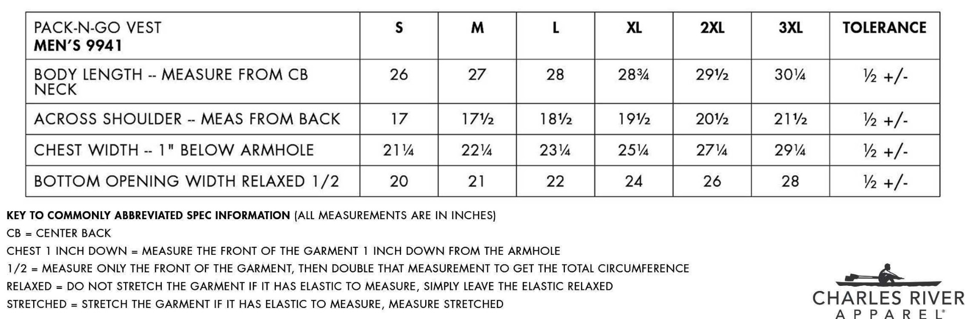 Sizing Chart