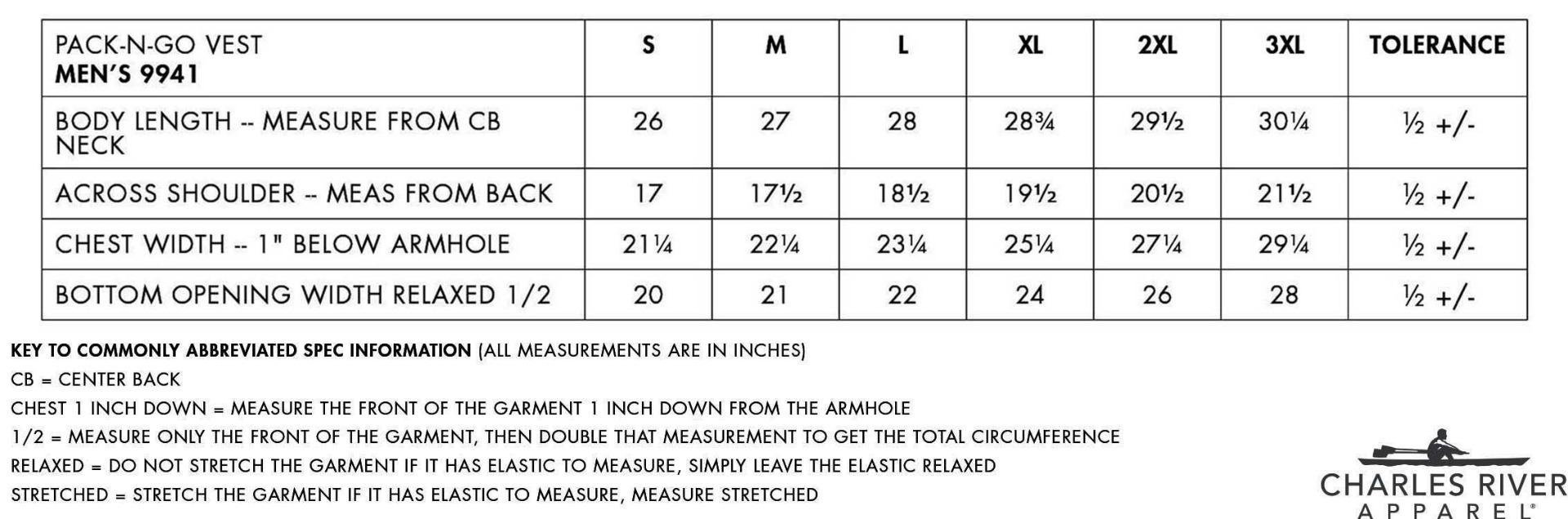 Sizing Chart