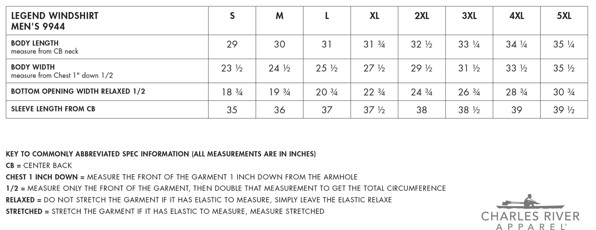 Sizing Chart