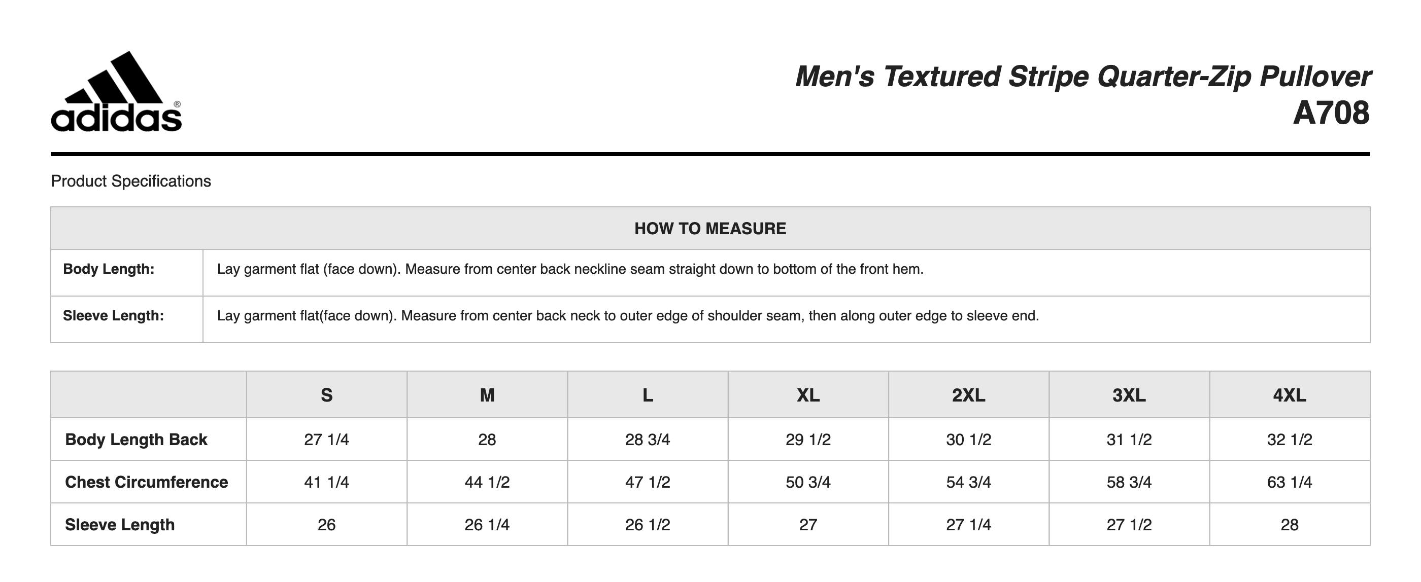 Sizing Chart