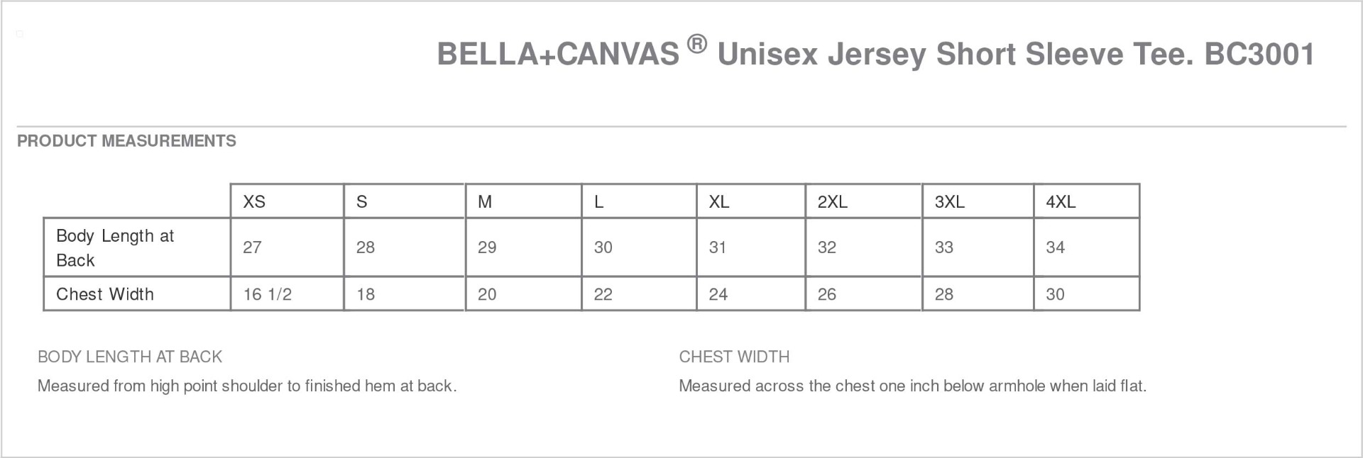 Sizing Chart