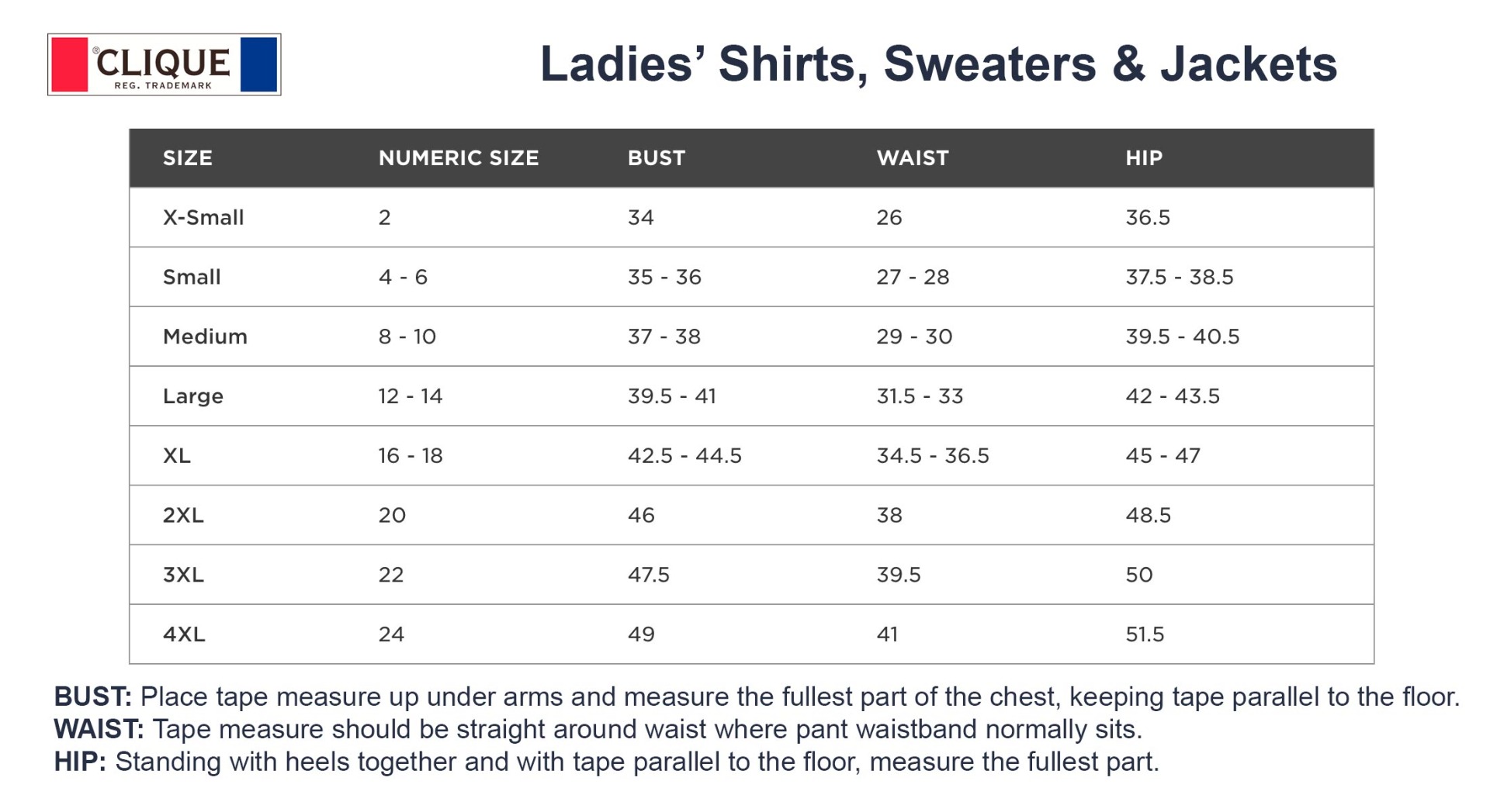 Sizing Chart