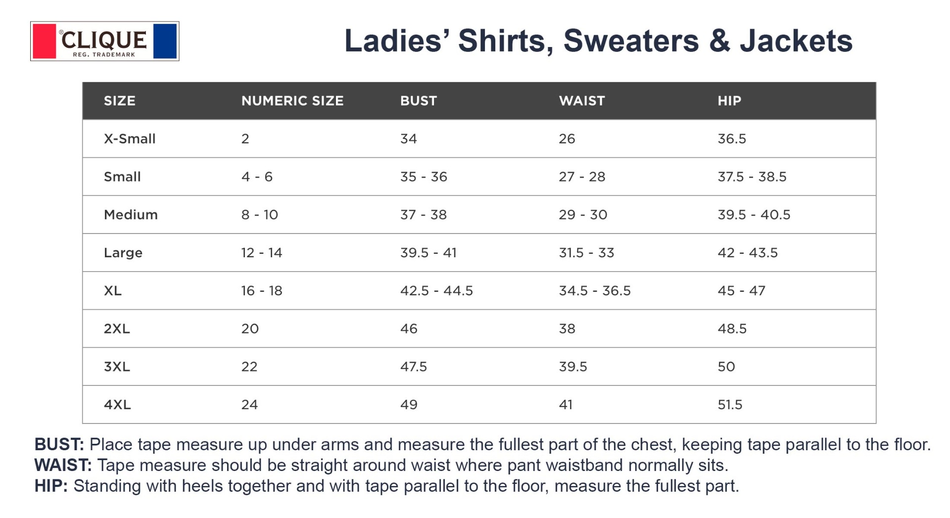 Sizing Chart