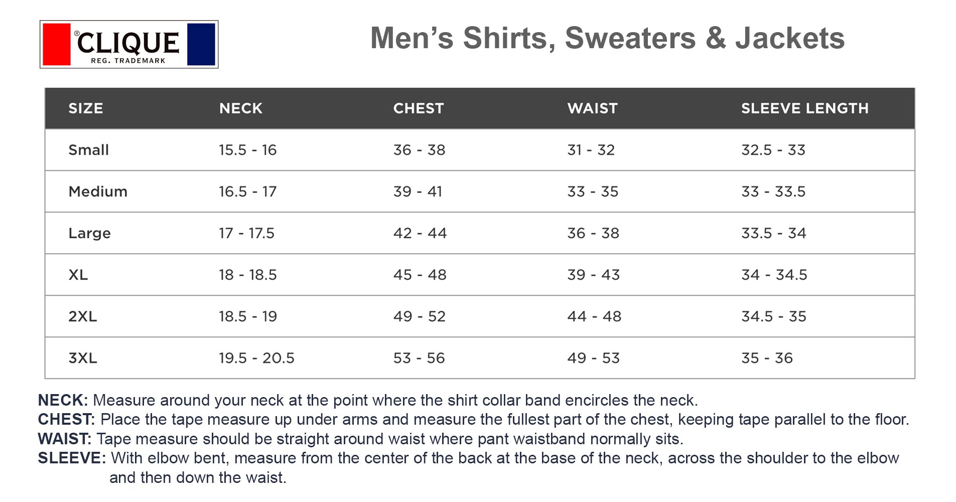 Sizing Chart