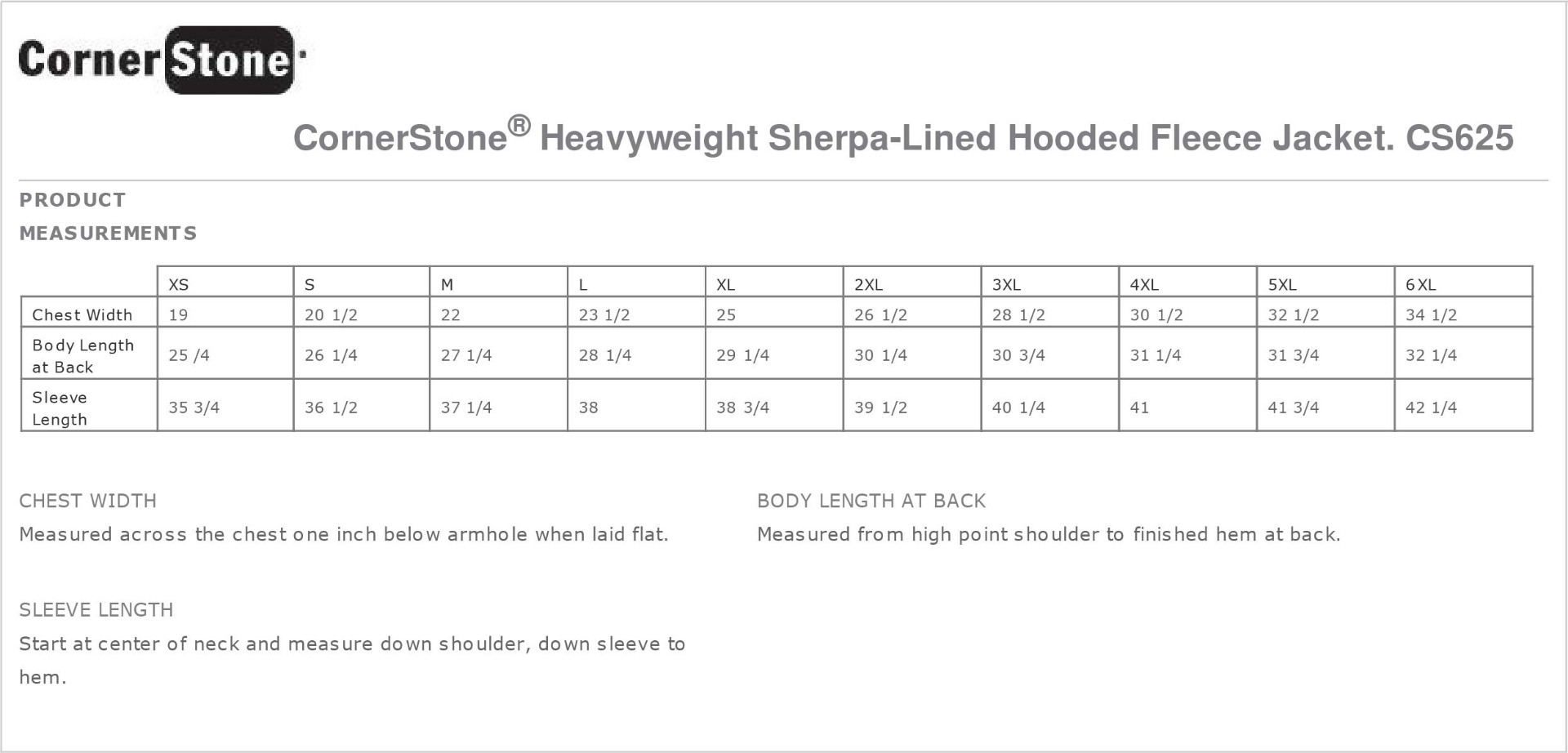 Sizing Chart