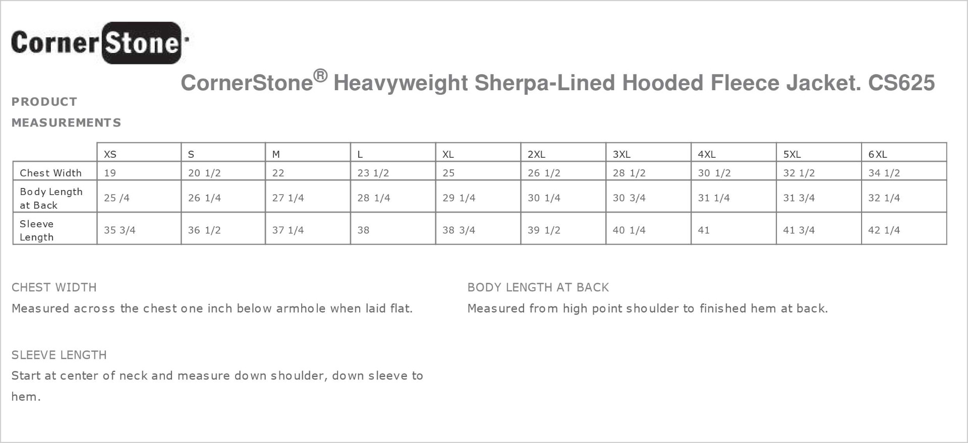 Sizing Chart
