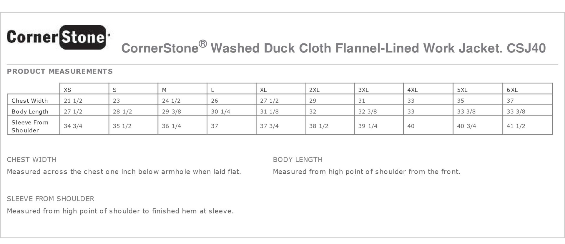 Sizing Chart