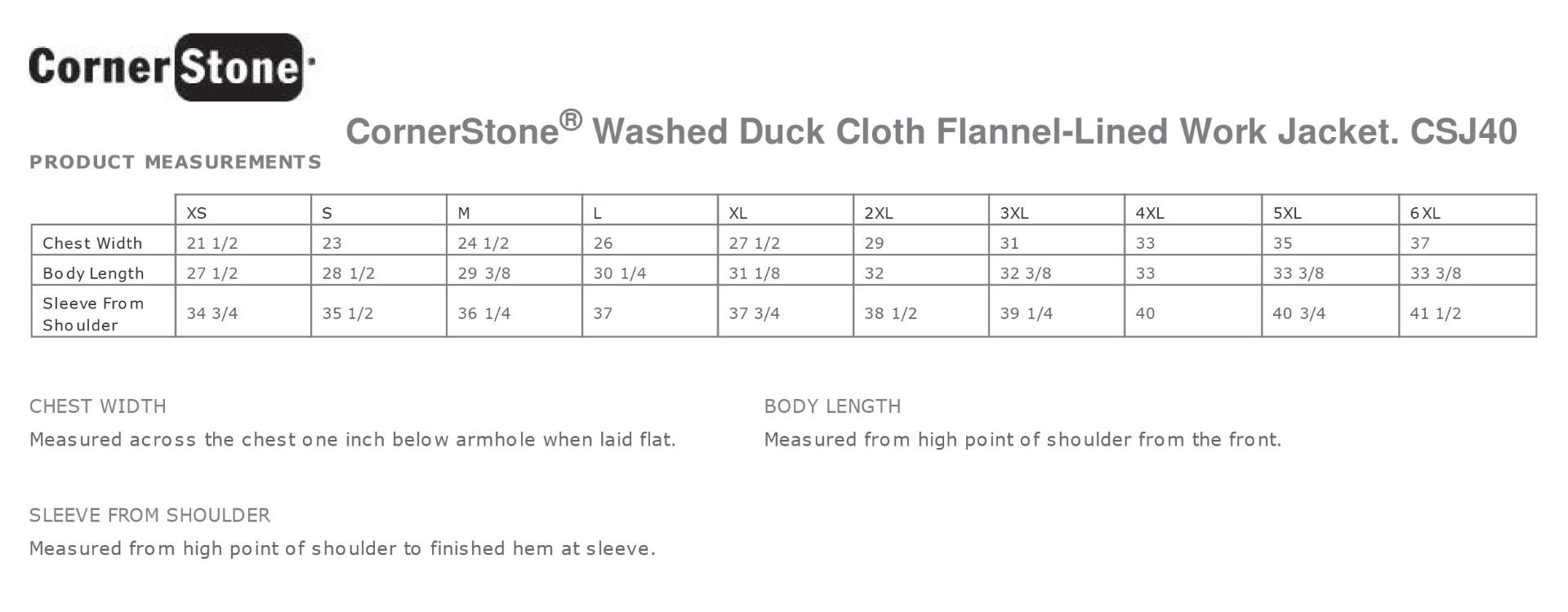 Sizing Chart